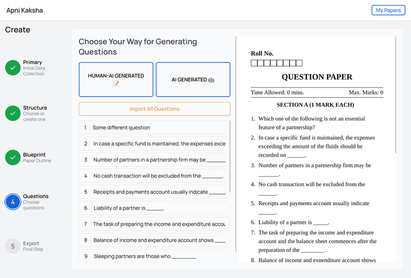 1 image of Question Paper Generator